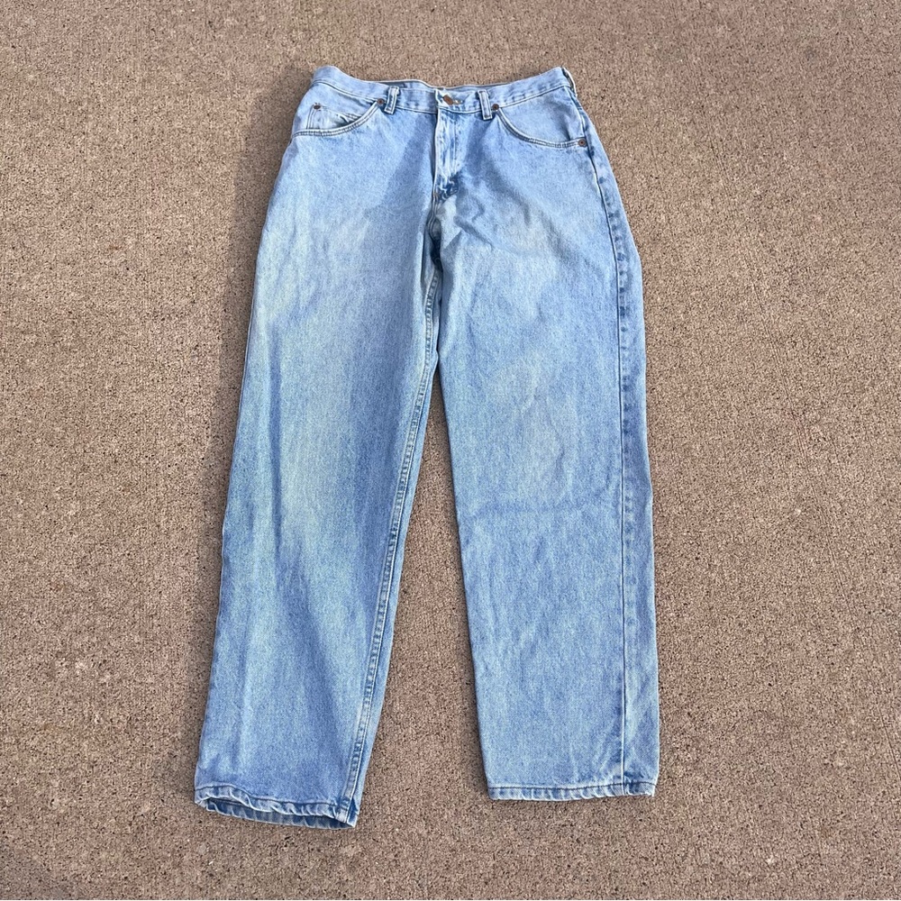 Vintage 90s Brittania Denim Jeans Men's Wide Leg Relaxed Fit 32x32 Light Wash
